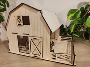 Farma, stajnia dla koni, zwierzęta, szopka 