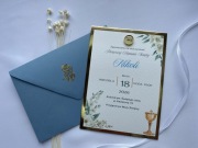 Zaproszenia komunijne na Pierwszą Komunię Świętą- Misty Blue