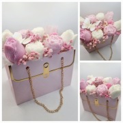 Elegancki Flower Box torebka kwiaty z wosku sojowego