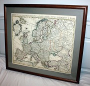 Mapa Europy Guillaume De L’Isle / Covens & Mortier 1739 oryginał w ramie!
