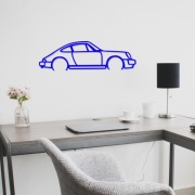 Dekoracja 3D - kontur/obrys Porsche 964 niebieski