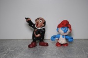 Gargamel Papa Smerf  stare gumowe figurki Smerfy Germany PRL