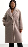 NEW LOOK Curves Kawowy płaszcz/ futerko r.56