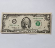 2 dolary USA, seria 1976 r, st.bardzo dobry nr G 60170624 A,st.zielony