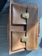 Stara aktówka męska skórzana PRL vintage 