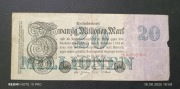 Stary banknot Niemcy 20 milionów marek 1923 rok 