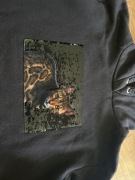 Bluza dziewczęca czarna Reserved kot kotek magiczne cekiny kaptur 164