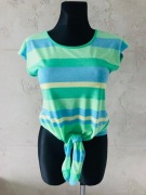 FISHBONE Bluzka t-shirt w paski wiązana S 36