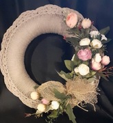 Wianek na drzwi wiosenny całoroczny rękodzieło 