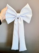 Duża biała kokarda na krzesła drzwi wianek dekoracja ślub komunię chrzciny 