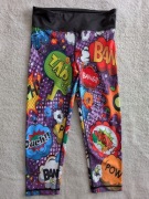 Kolorowe spodnie legginsy sportowe w graffiti Sturdy by Design 38 jak nowe