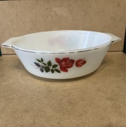 miska szklo JAJ Pyrex england czerwona róża mleczne  509