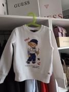 Biała bluza dziewczęca Ralph Lauren misiu Bear 
