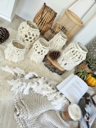 Lampiony, wazony w stylu boho ze sznurka.