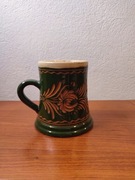 Kubek ceramiczny, zielona glazura