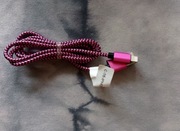 Kabel USB do iPhone różowy 1 m