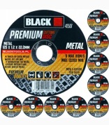 ZESTAW 10 X TARCZA DO METALU MOCNE TARCZE DO CIĘCIA STALI 125MM 1,2MM BLACK