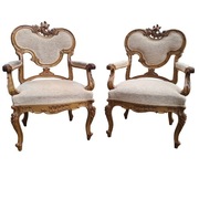 NIEZWYKŁA PARA FOTELI LUDWIK XV ROKOKO