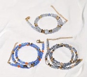 Naszyjnik Szklane Koraliki Kryształy