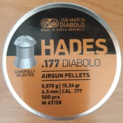 Śrut JSB Diabolo Hades 0.670 g/10.34 gr 4.5 mm .177