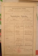 ŚWIADECTWO SZKOLNE 1922 r.OKREG SZKOLNY PROZANSKI 