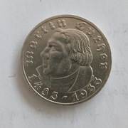 Niemcy 5 marek Luther 1933 r. A - srebro 