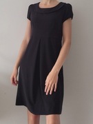 Elegancka wizytowa klasyczna biurowa prosta czarna sukienka midi ECHO r. XL