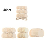Zawieszki drewniane rękodzieło owal 40szt 4 rozmiary  sznurek DIY dekoracje