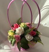 bukiet prezentowy z mydła. flower box