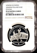 10 ZŁ 2004, XXVIII OLIMPIADA ATENY 2004 - szermierka NGC PF 69 UC #54