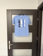 T-shirt chłopięcy z nadrukiem niebieski nowy rozmiar 146