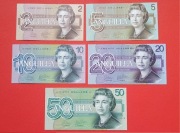 Zestaw 5 szt. banknotów Anguilla 2, 5, 10, 20 i 50 funtów 2019