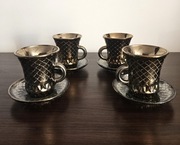 Komplet 4 filiżanek ze złoceniami