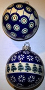 Dwie bombki  Ceramika Bolesławiec