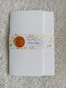 Zaproszenie ślubne ecru kalka pieczęć lakowa