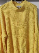 Sweter żółty lekko ażurowy oversize L 40 