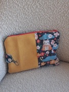 Kosmetyczka w koty organizer handmade saszetka nerka chiński kot upcycling 