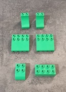 Lego Duplo klocki 2 markizy 2 zjazdy, 1 dachówka, 1x 2x4 zielone