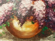 obraz olejny "Bukiet bzów" 100x150cm