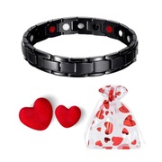 BRASNOLETA DLA MĘŻCZYZNY ZDROWOTNA MAGNETYCZNA CZARNA NA PREZENT WALENTYNKI