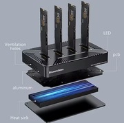 Blueendless 4-bay 32TB stacja dokująca do SSD M.2 NVMe+M.2 SATA USB Type-C 