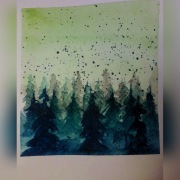 Akwarela - "Zamglony las"