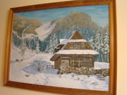 L. Samborska Zima 86 w górach 70x90cm obraz 