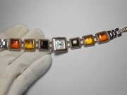 Piękny Zegarek Srebro + Bursztyn , sprawny , waga 52 g