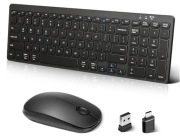 Cicha Klawiatura mysz bezprzewodowa 2,4 GH Windows iOS Mac Android