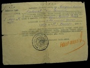 Tymczasowy certyfikat Orderu Czerwonej Gwiazdy  1943