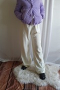 Spodnie Dzianinowe Białe Grube Damskie M