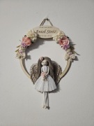 Anioł Stróż prezent Komunia Chrzest roczek makrama