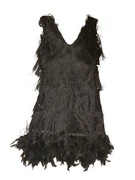 Sukienka Roberto Cavalli z cekinami i piórami 