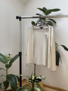 Sweter banana republic kremowo-złoty kardigan bez zapięcia